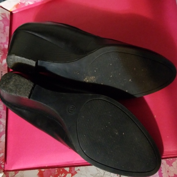 Black Leather Wedge Apostrophe 8.5M - Picture 5 of 7